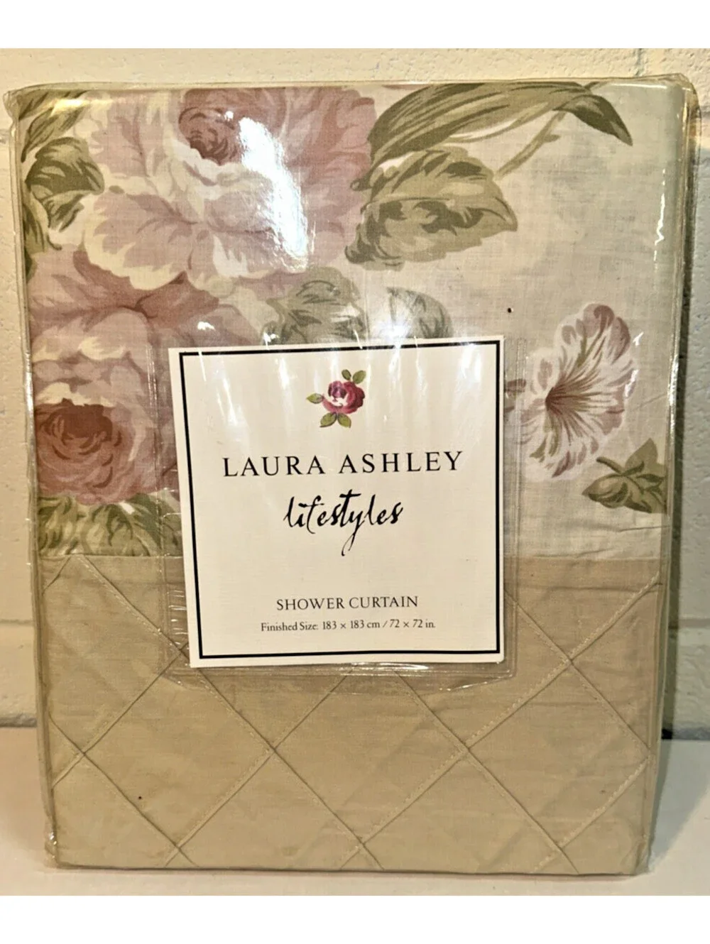 Laura Ashley Sommerset Floral Fabric Shower Curtain 100% Cotton 72